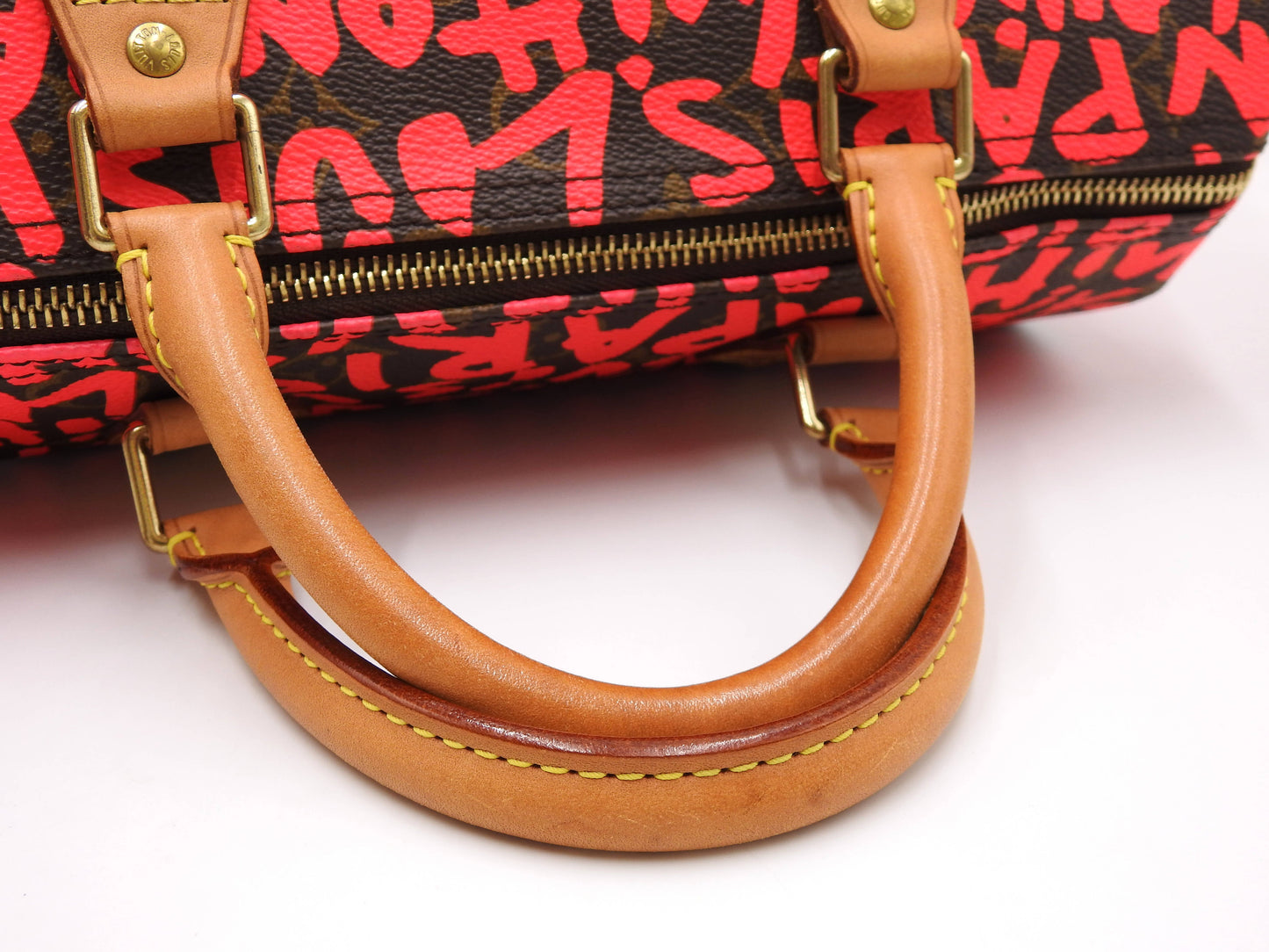 LOUIS VUITTON Monogram Graffiti Speedy 30 Hand Bag Boston Bag M93704 Pink