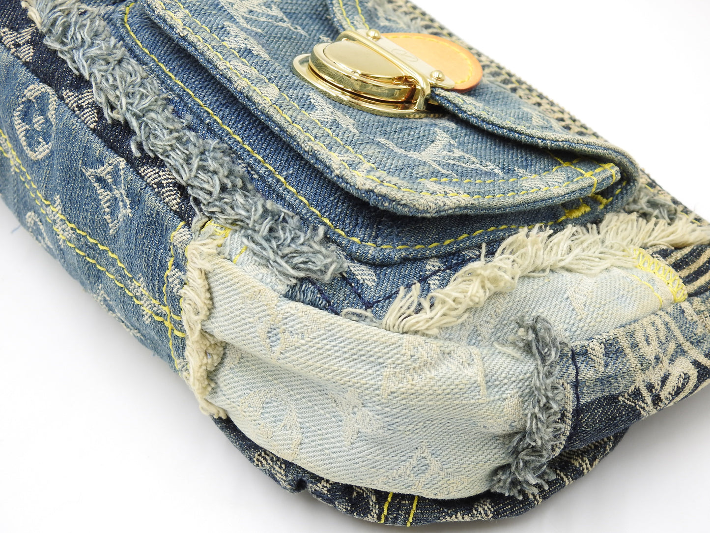 LOUIS VUITTON Pouchy Monogram Denim Patchwork Shoulder Bag M95382