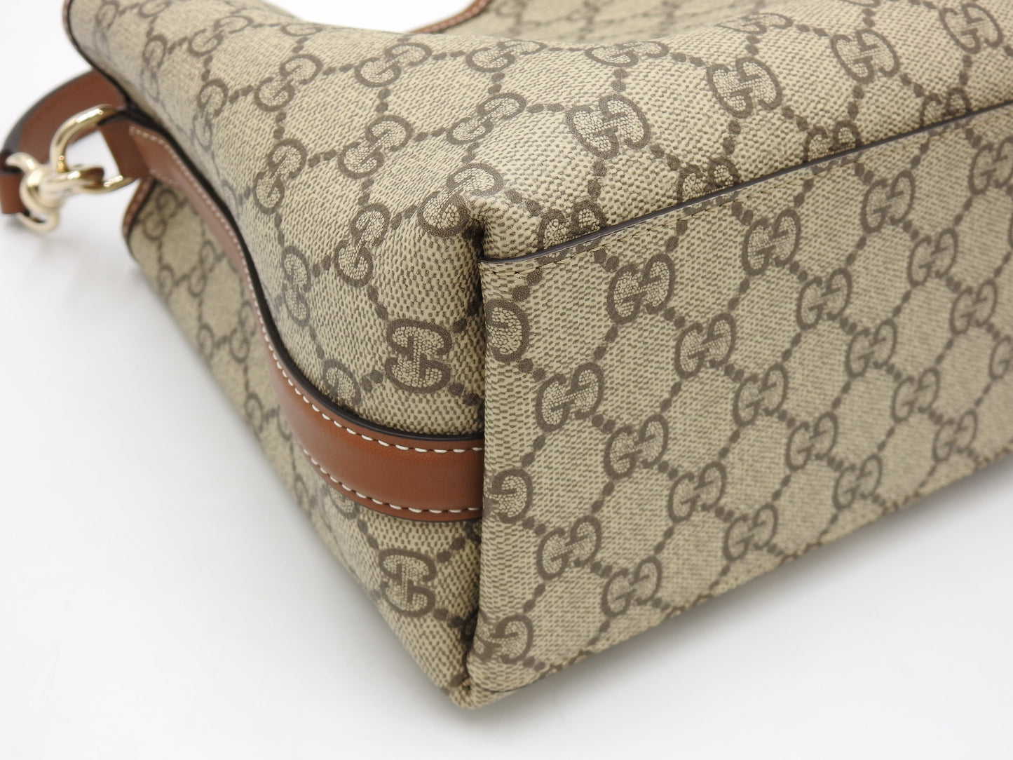 GUCCI GG Emblem Supreme Small Bucket Bag 2way Shoulder Bag Brown 815118