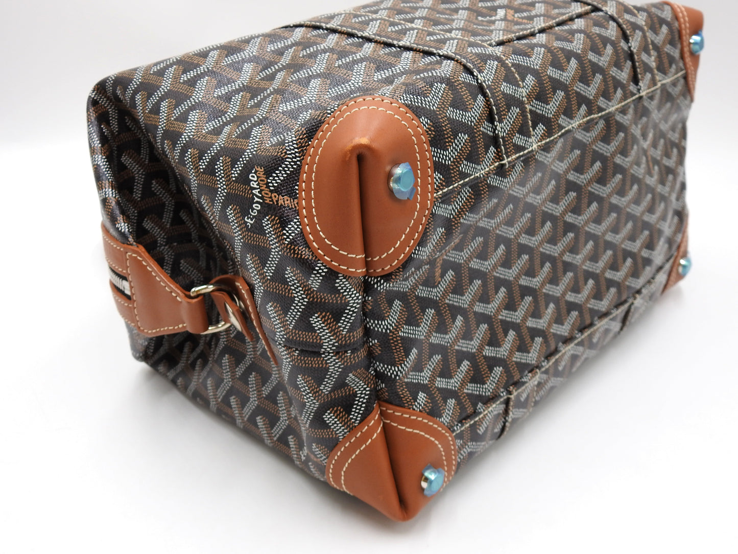 GOYARD Goyardine Boeing 30 2way Shoulder Hand Bag PVC Leather Black Brown