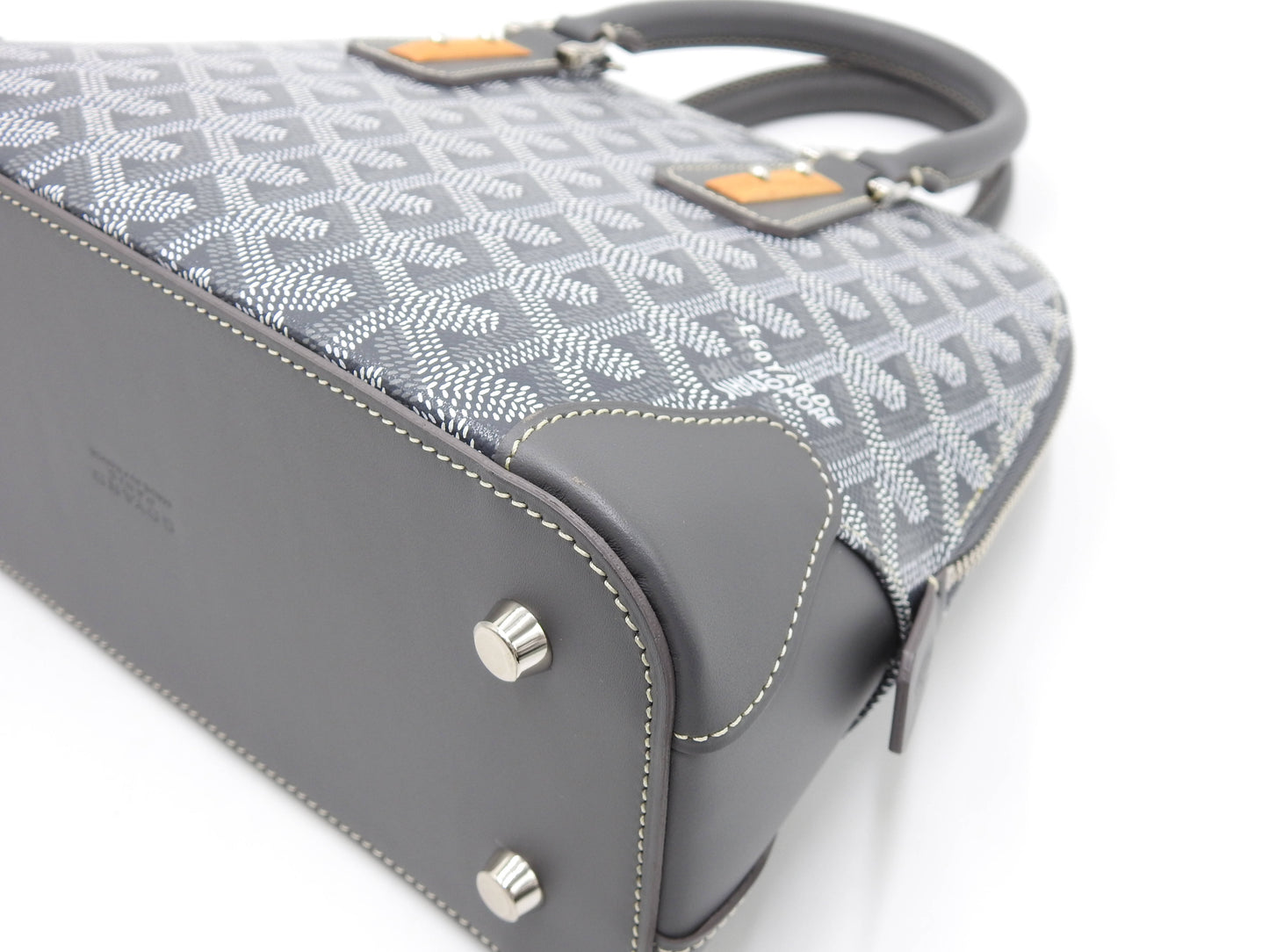 GOYARD Mini Vendome 2way Shoulder Hand Bag PVC Canvas Leather Grey