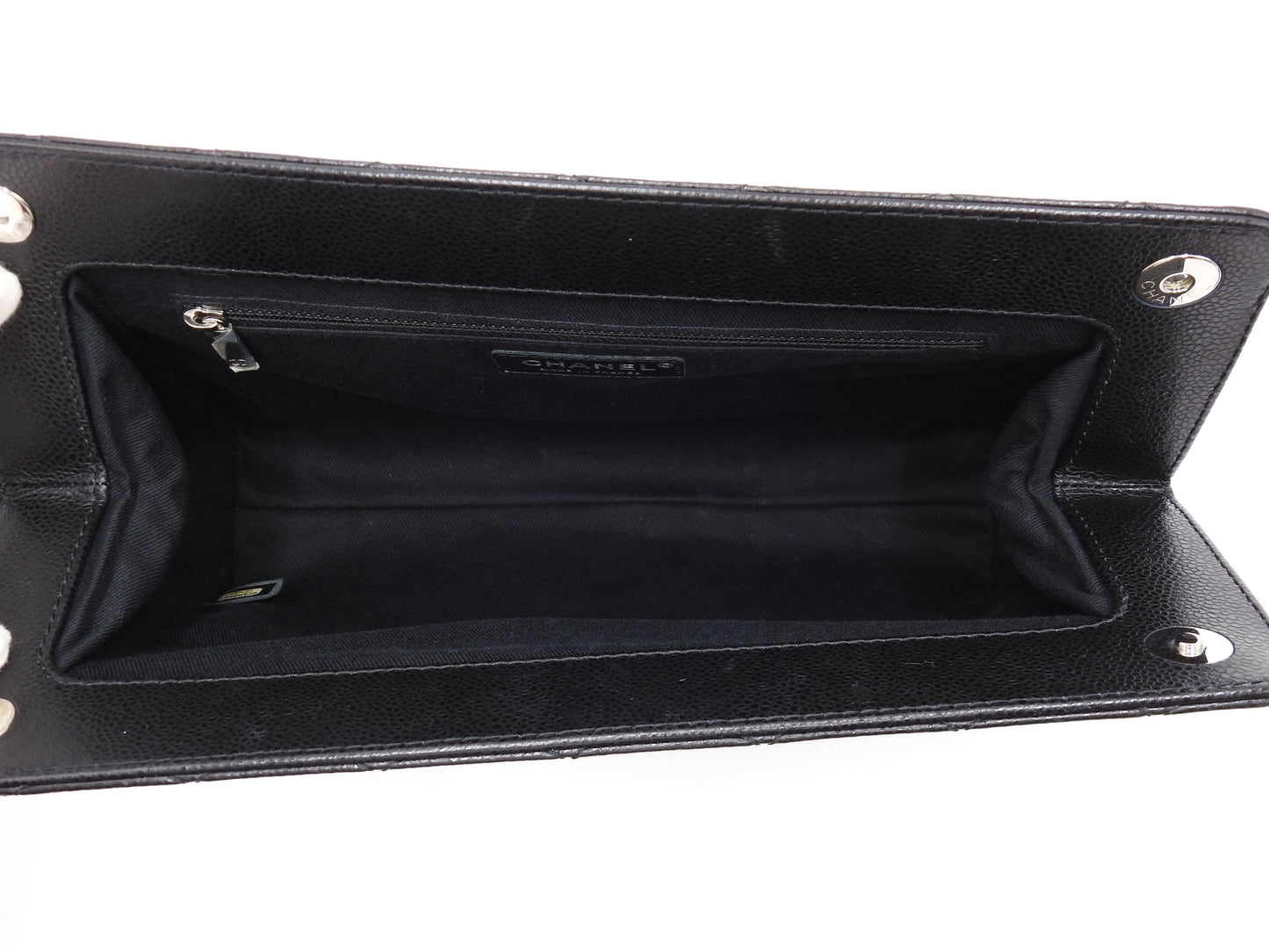 CHANEL Timeless Matelasse CC Clutch Bag Second Bag Caviarskin Black
