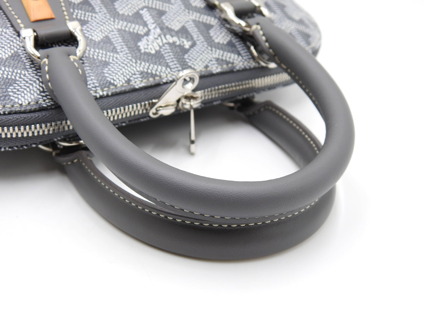 GOYARD Mini Vendome 2way Shoulder Hand Bag PVC Canvas Leather Grey